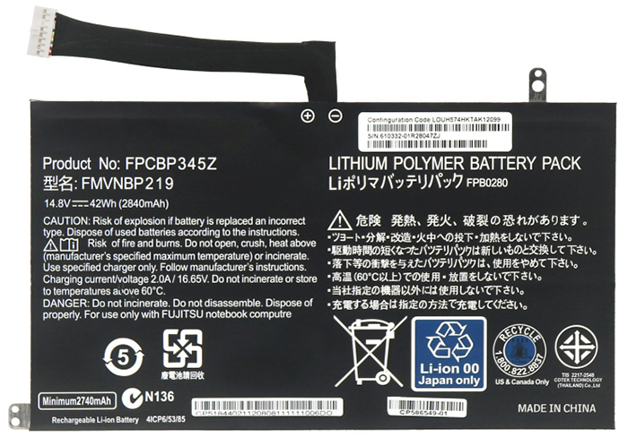Ersatz Notebook Akku für fujitsu FPB0280 Compatible Notebook Akku fujitsu for FPB0280